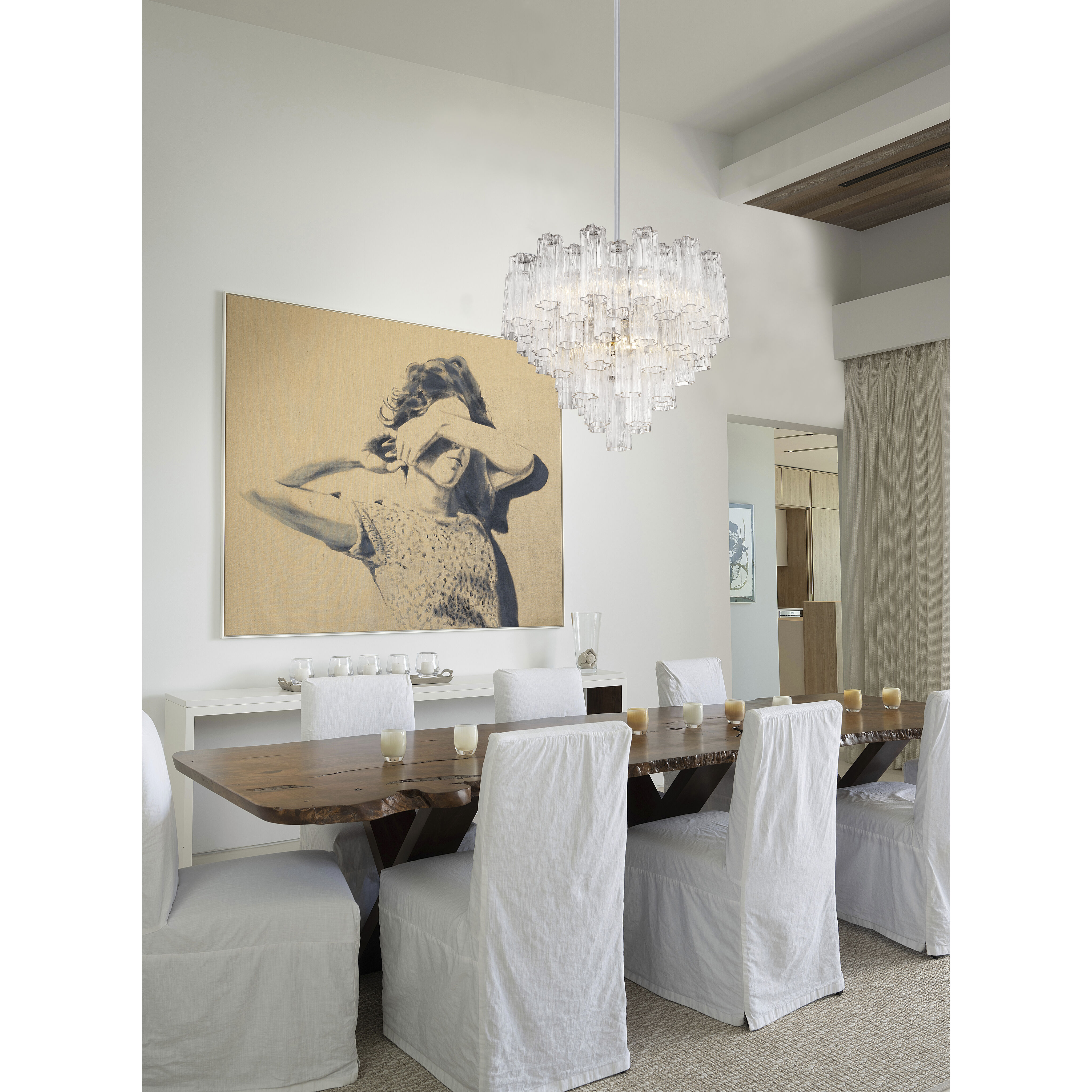 Addis 12 Light 26.75 inch Polished Chrome Chandelier Ceiling Light in Tronchi Glass Clear