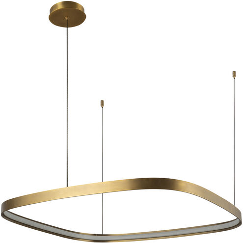 Yukon LED 31.5 inch Vintage Brass Pendant Ceiling Light