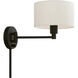 Allison 14.75 inch 60 watt Black Swing Arm Wall Lamp Wall Light
