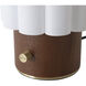 Scalloped 11.8 inch 9 watt Weathered Brass and Walnut Table Lamp Portable Light