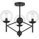 Auresa 3 Light 20 inch Coal Semi Flush Mount Ceiling Light