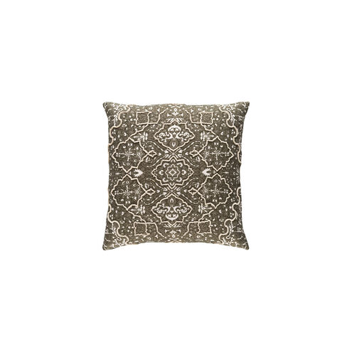 Batik 20 X 20 inch Dark Brown and White Pillow