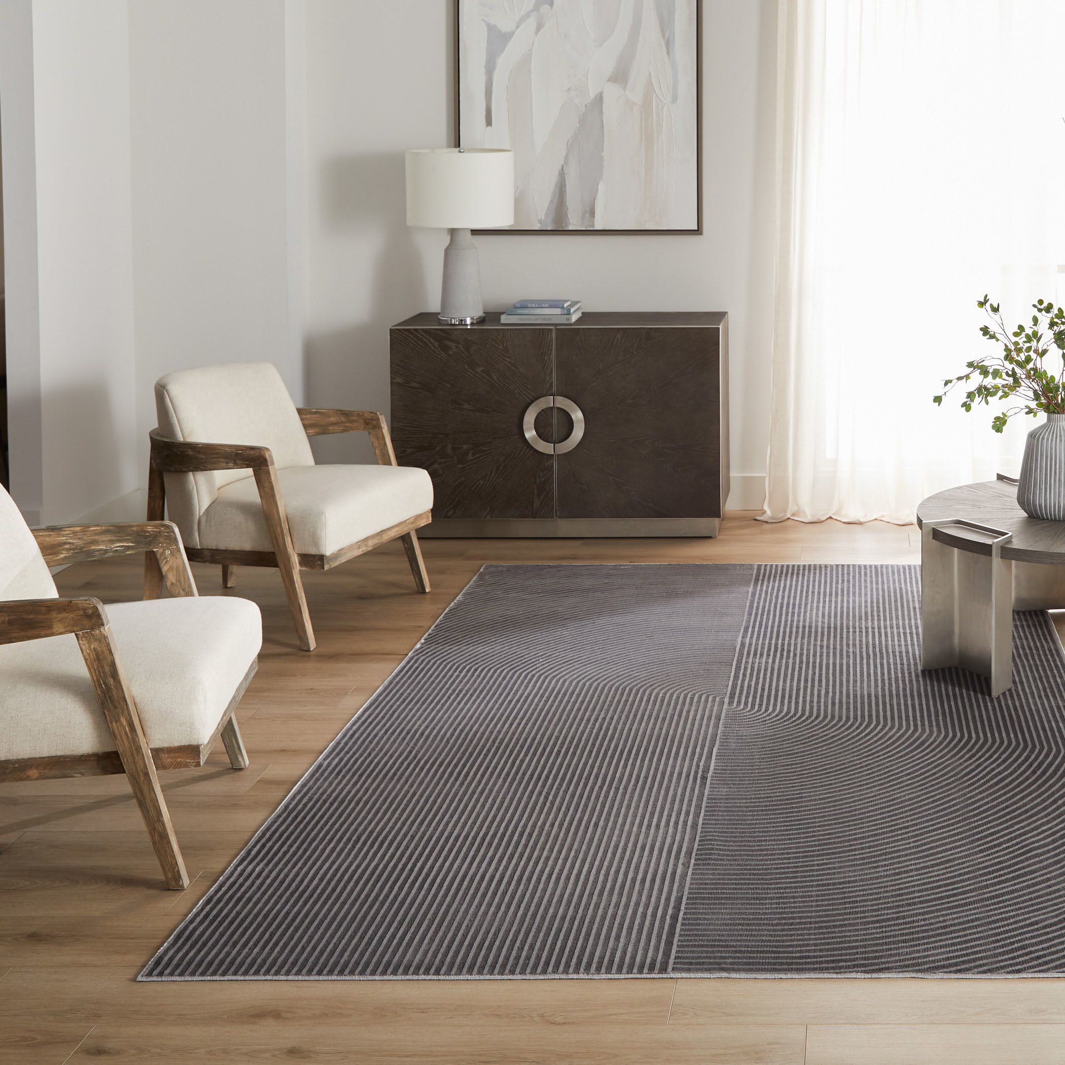 Livenza 130 X 94 inch Dark Grey Rug in 8 x 11