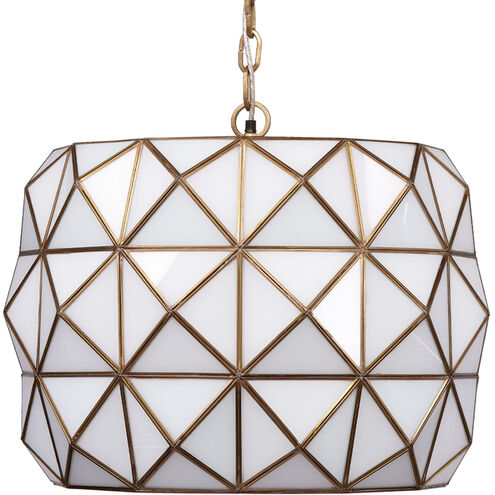 Hollywood 3 Light 23 inch Antique Brass Pendant Ceiling Light