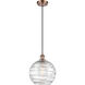 Ballston Large Deco Swirl 1 Light 10 inch Antique Copper Mini Pendant Ceiling Light, Ballston