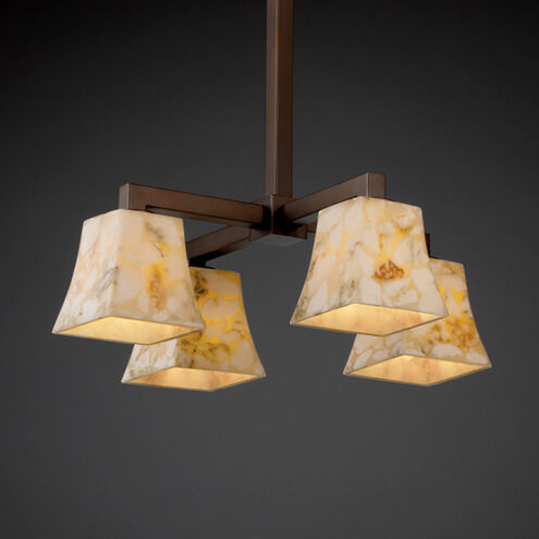 Alabaster Rocks LED 21 inch Brushed Nickel Chandelier Ceiling Light in 2800 Lm LED, Rectangle
