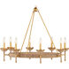 Vichy 8 Light 35.5 inch Natural/Contemporary Gold Leaf/Contemporary Gold Chandelier Ceiling Light, Suzanne Duin Collection