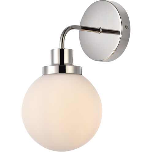 Hanson 1 Light 9 inch Polish Nickel Bath Sconce Wall Light