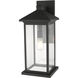 Portland 1 Light 22 inch Black Outdoor Wall Light in Clear Beveled Glass