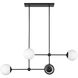 Alora Mood Fiore 4 Light 16.63 inch Matte Black/Glossy Opal Glass Chandelier Ceiling Light