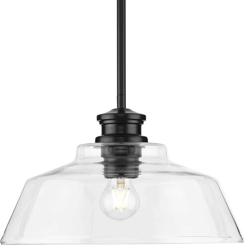 Singleton 1 Light 14 inch Matte Black Pendant Ceiling Light