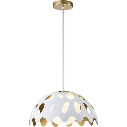 Pebbles 1 Light 15 inch White Pendant Ceiling Light