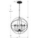 Solaris 6 Light 28.5 inch Black Chandelier Ceiling Light