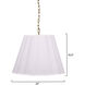 Scalloped 1 Light 24 inch Antique Brass Pendant Ceiling Light in White Boucle
