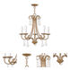 Daphne 5 Light 24.75 inch Antique Gold Leaf Chandelier Ceiling Light