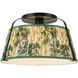 Alora Mood Scout 1 Light 13.25 inch Matte Black and Green Linen Semi-Flush Mount Ceiling Light