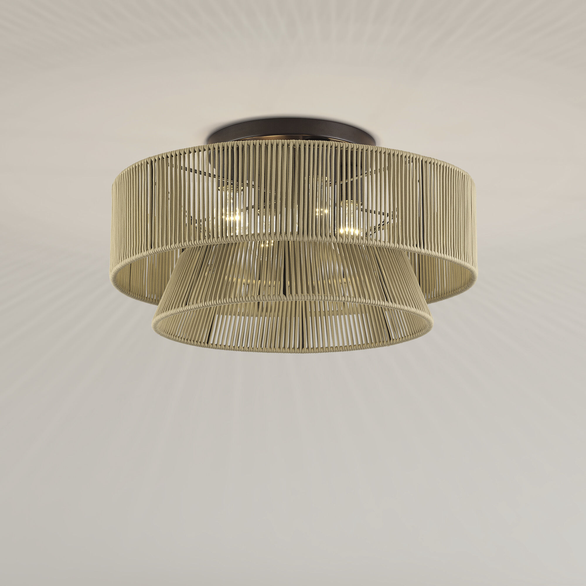 Florell 4 Light 21 inch English Bronze Semi Flush Mount Ceiling Light, Extra Large