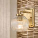 Yep Elliott Vanity Wall Light in Brushed Champagne Brass, Ribbed