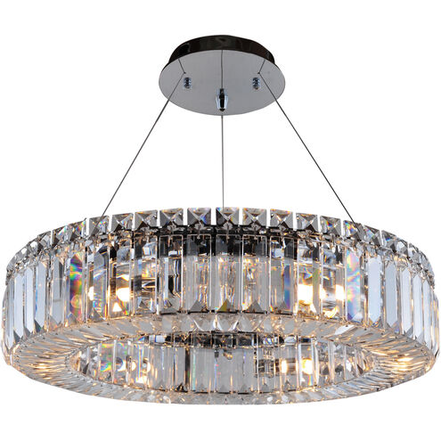 Rondelle 6 Light 18 inch Chrome Pendant Ceiling Light in Firenze Clear