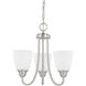 Trenton 3 Light 15 inch Brushed Nickel Chandelier Ceiling Light
