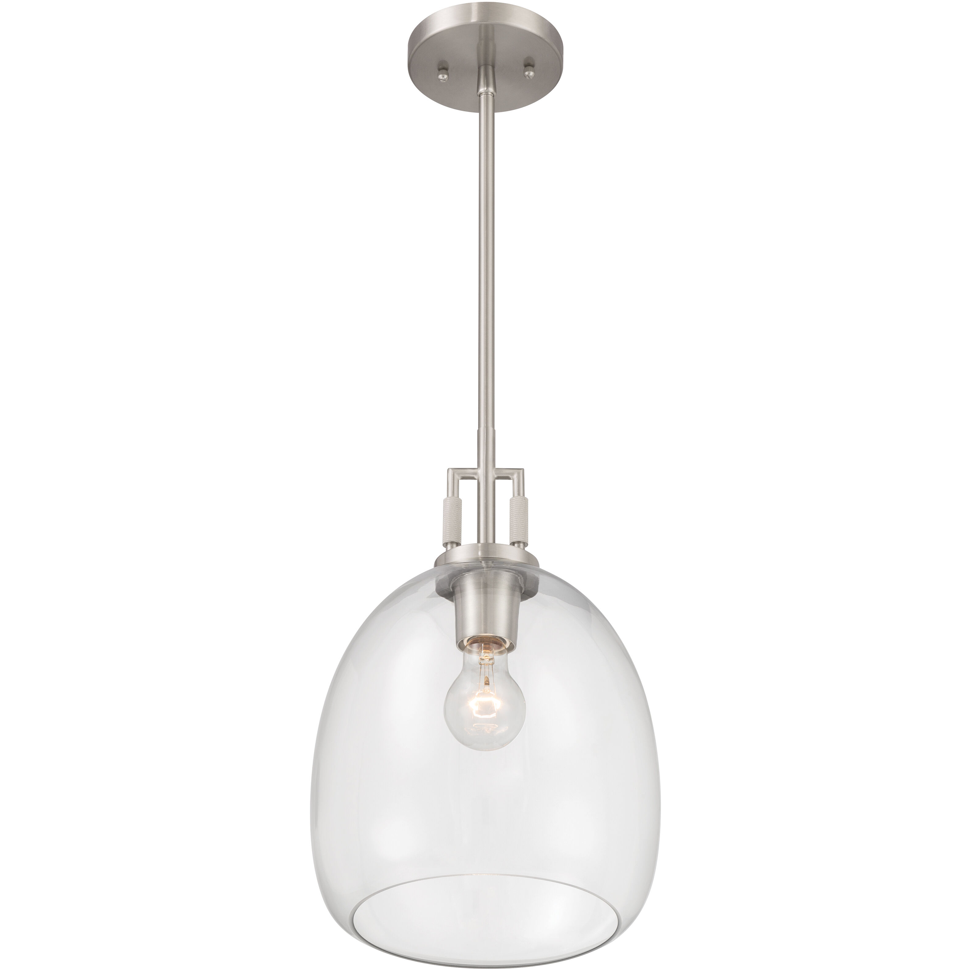 Orbis 1 Light 10 inch Brushed Nickel Mini Pendant Ceiling Light