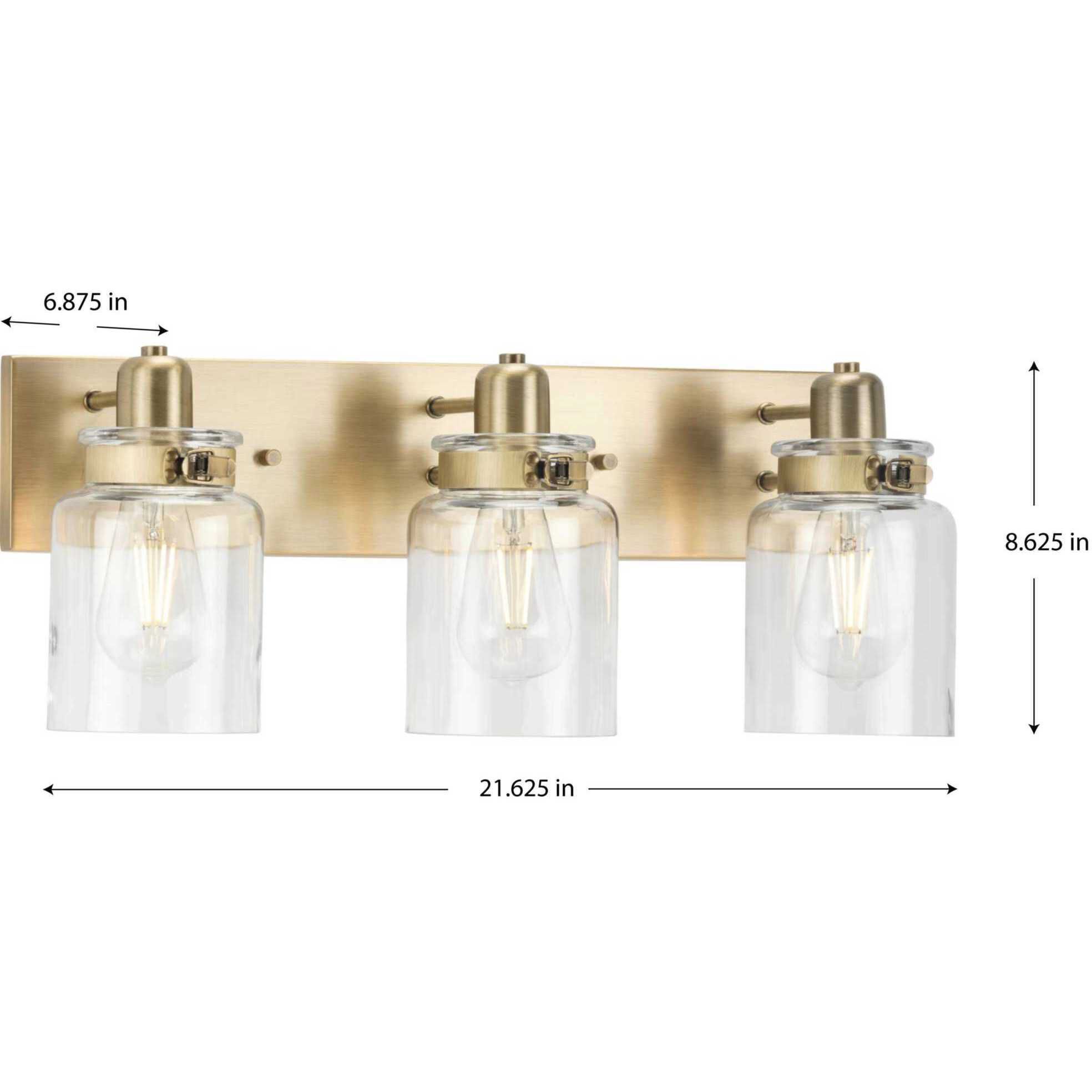 Calhoun 3 Light 22 inch Vintage Brass Bath Vanity Wall Light