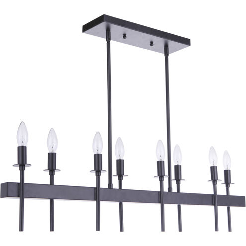 Larrson 8 Light 38 inch Flat Black Island Ceiling Light