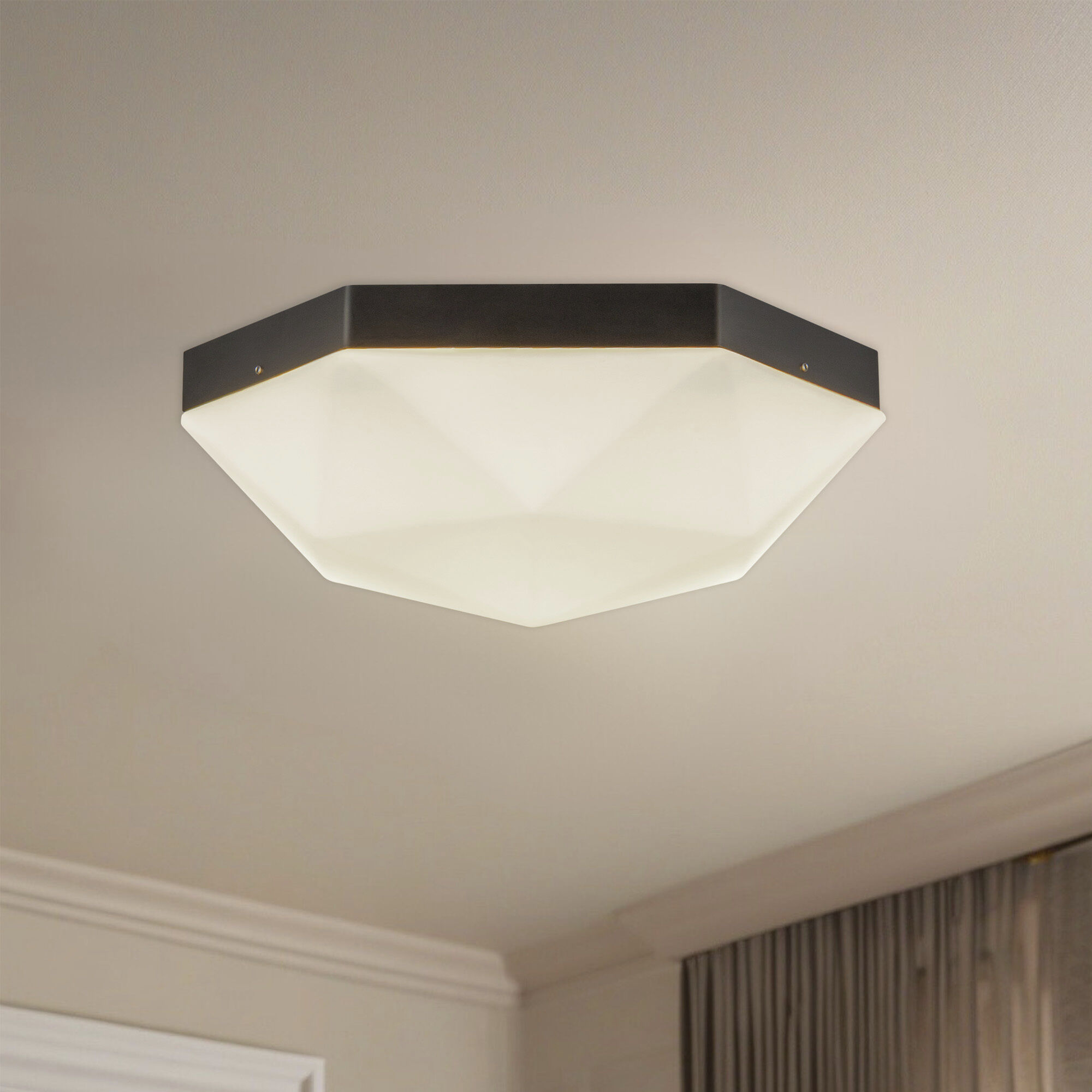 Alora Mood Krysta 2 Light 10.5 inch Matte Black Flush Mount Ceiling Light
