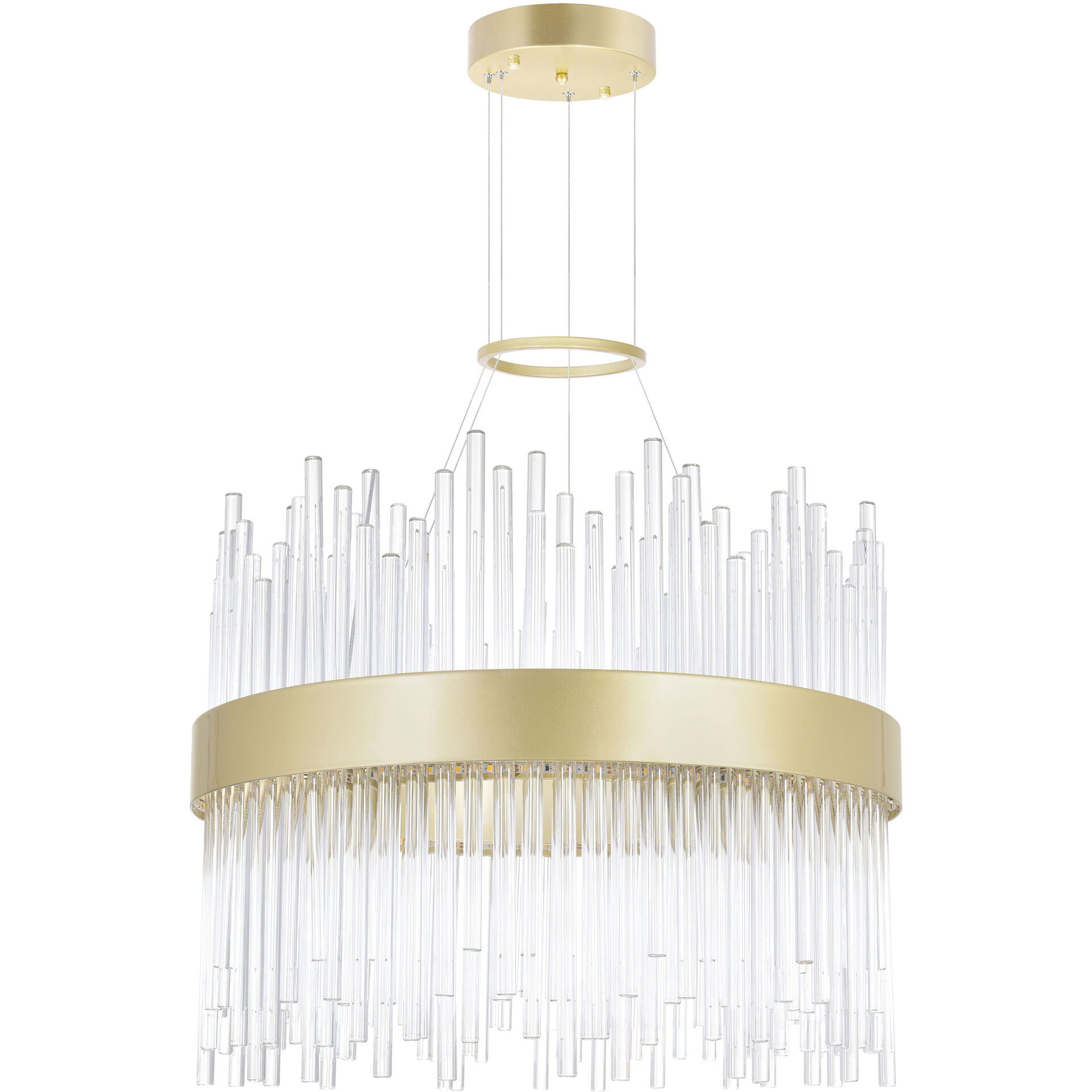 Genevieve LED 16 inch Medallion Gold Chandelier Ceiling Light