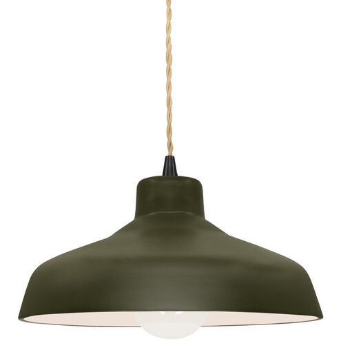 Radiance LED 11.5 inch Matte Green and Matte Black Pendant Ceiling Light