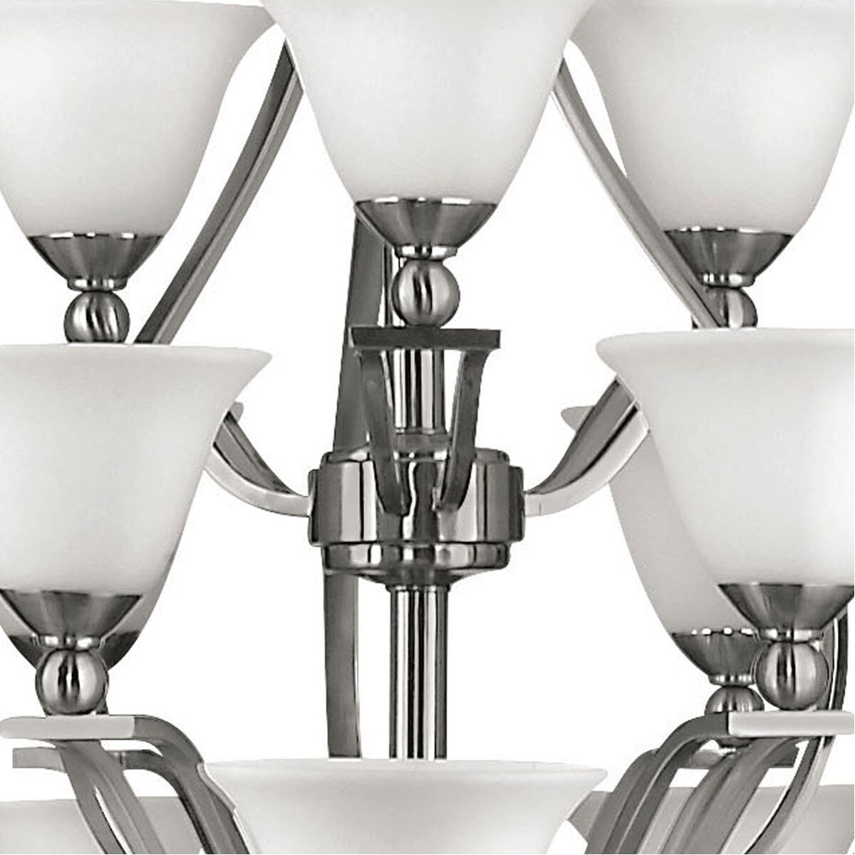 Bolla 18 Light 48 inch Brushed Nickel Indoor Chandelier Ceiling Light in Etched Opal