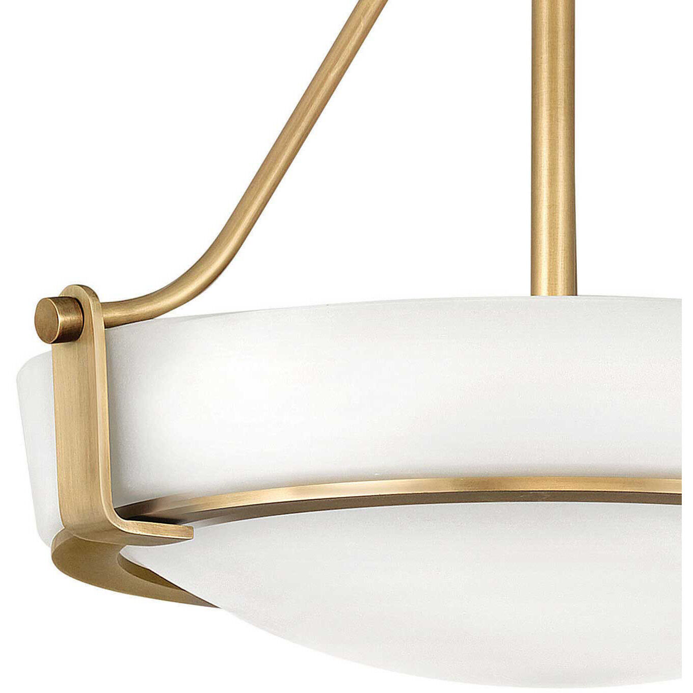 Hathaway 3 Light 16 inch Heritage Brass Indoor Semi-Flush Mount Ceiling Light in Etched White