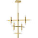 Acasia LED 35.5 inch Aged Brass with Frosted Chandelier Ceiling Light 