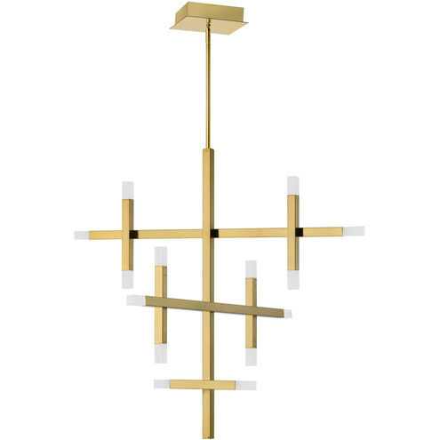 Acasia LED 35.5 inch Aged Brass with Frosted Chandelier Ceiling Light