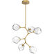 Gem LED 30 inch Gilded Brass Chandelier Ceiling Light in Clear, 2700K LED, Modern Vine