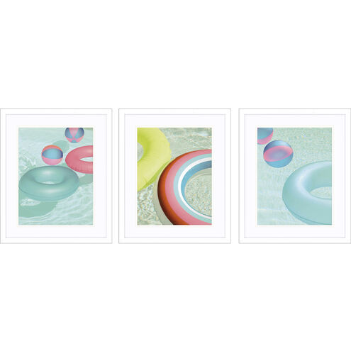 Travel Turquoise and Blue and Pink and Red Framed Art