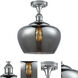 Edison Fenton 1 Light 11 inch Polished Chrome Semi-Flush Mount Ceiling Light in Light Smoke Glass