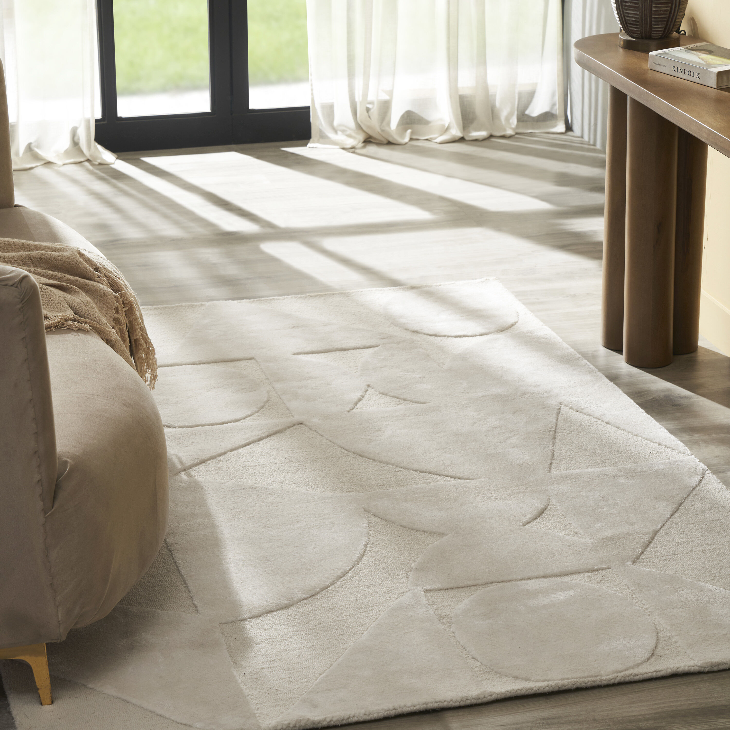 Mosaico 86.6 X 63 inch Ivory Indoor Rug