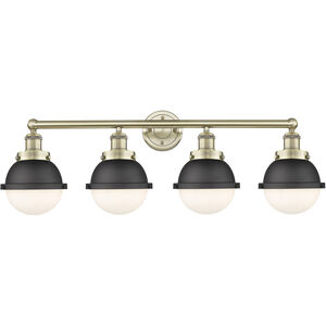Hampden 4 Light 34.25 inch Antique Brass and Matte Black/Matte White Bath Vanity Light Wall Light