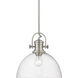 Yep Hines 1 Light 13.5 inch Pewter Pendant Ceiling Light in Seeded Glass, Large