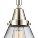 Franklin Restoration Large Cone LED 8 inch Polished Nickel Mini Pendant Ceiling Light in Clear Glass