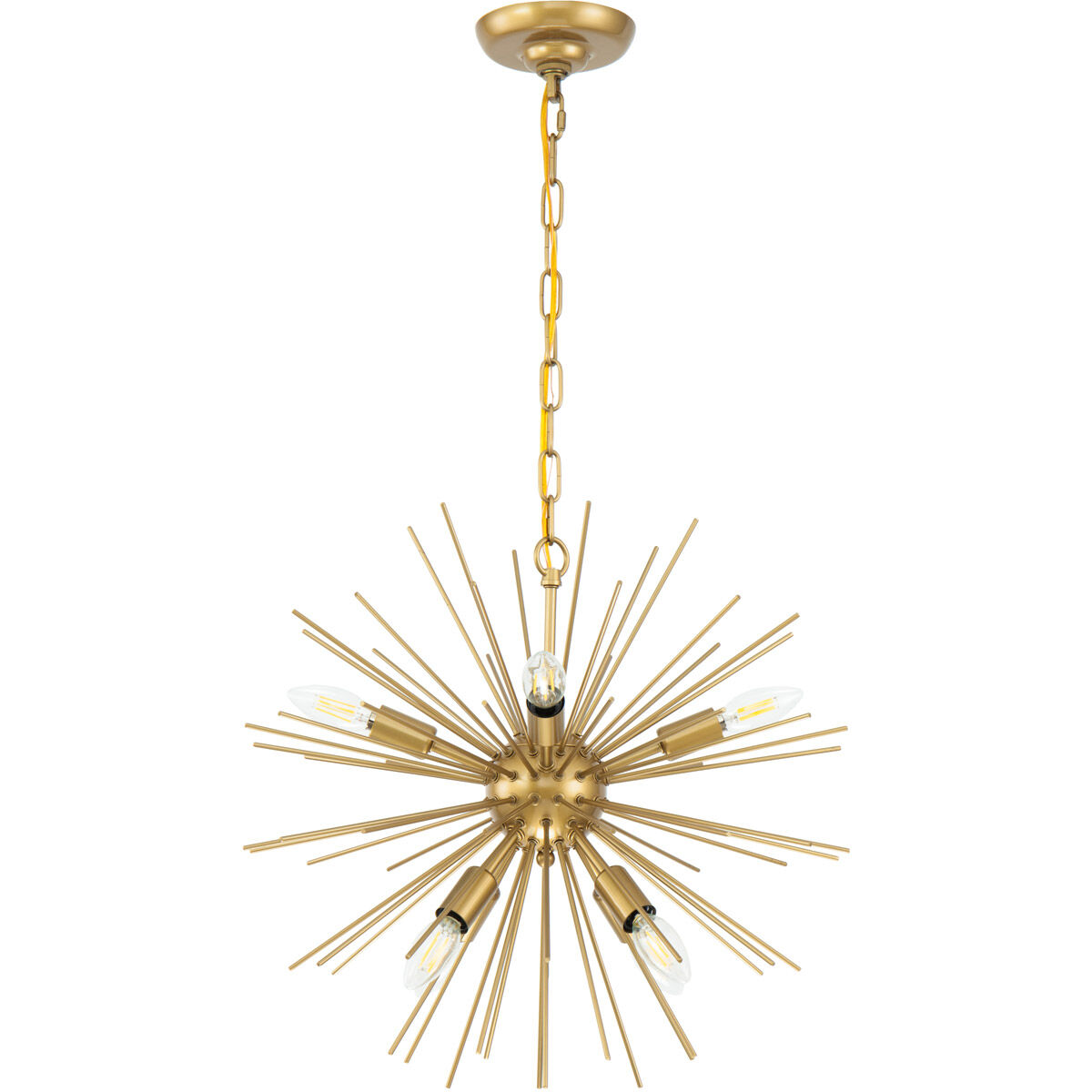 Timber 8 Light 20 inch Brass Pendant Ceiling Light