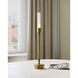 Paseo 20 inch 2 watt Polished Antique Brass and Frosted Cordless Table Lamp Portable Light