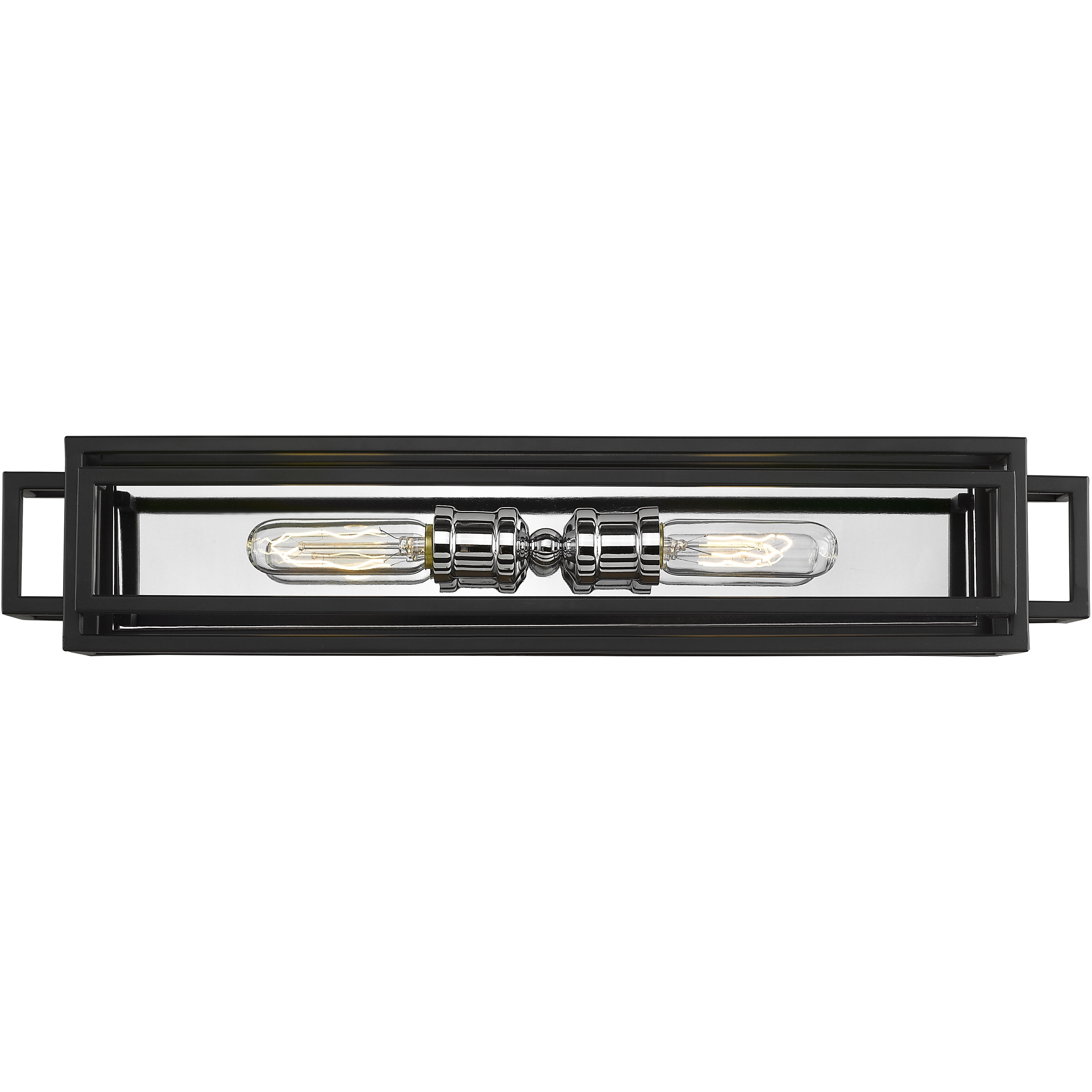 Titania 2 Light 24 inch Black and Chrome Vanity Wall Light