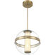 Divinely LED 16.75 inch Celeste Brass Pendant Ceiling Light