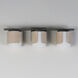 Draughtsman 3 Light 27 inch Natural Wood and Charcoal Bath Vanity Wall Light in Satin White