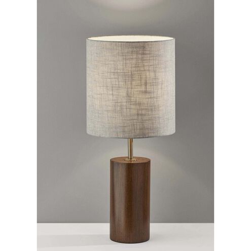 Dean 31 inch 100.00 watt Walnut Poplar Wood with Antique Brass Accent Table Lamp Portable Light