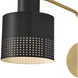 Casey 16.75 inch 10 watt Lacquered Brass and Black Swing Arm Sconce Wall Light in Lacquered Brass with Black