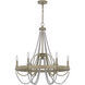 Macon 6 Light 28 inch Drifted Wood and Antique Silver Chandelier Ceiling Light