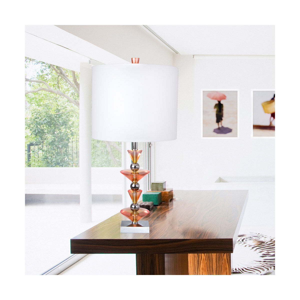 Sax 29 inch 150 watt Chrome Table Lamp Portable Light